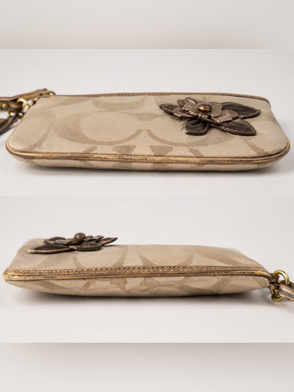 Vintage Coach 41419 EUC Tagged Floral Signature Jacquard Large Wristlet Y2K 2008 - Picture 8 of 11